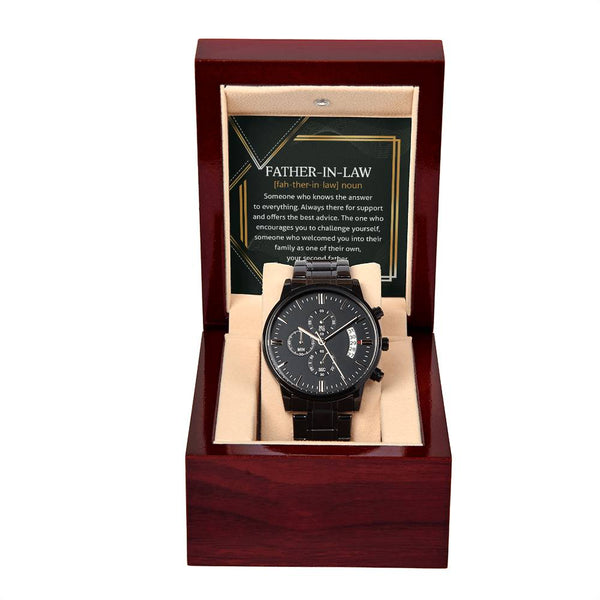 Father-in-Law-Challenge Yourself-Metal Chronograph Watch | Perfect Father's Day Gift