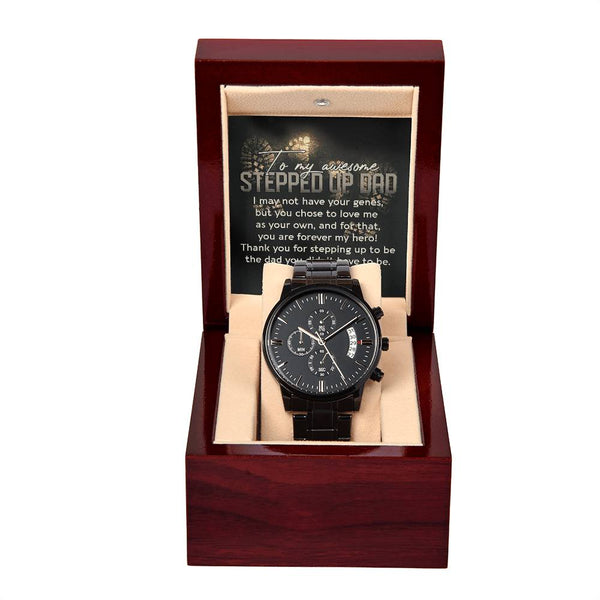 Step Dad-Be The Dad-Metal Chronograph Watch Stylish Chronograph Watch | Perfect Father's Day Gift