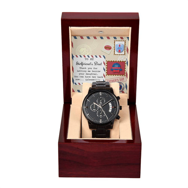 Girlfriend's Dad-Have Her Back-Metal Chronograph Watch | Perfect Father's Day Gift