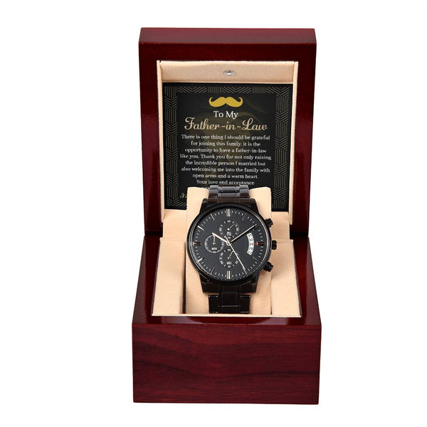 Father-in-Law-Truly Blessed 2-Metal Chronograph Watch | Perfect Father's Day Gift