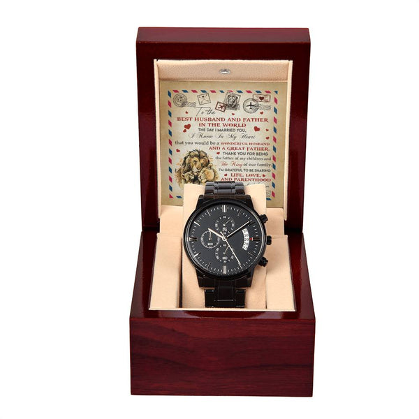 Husband-Great Father-Metal Chronograph Watch | Perfect Father's Day Gift