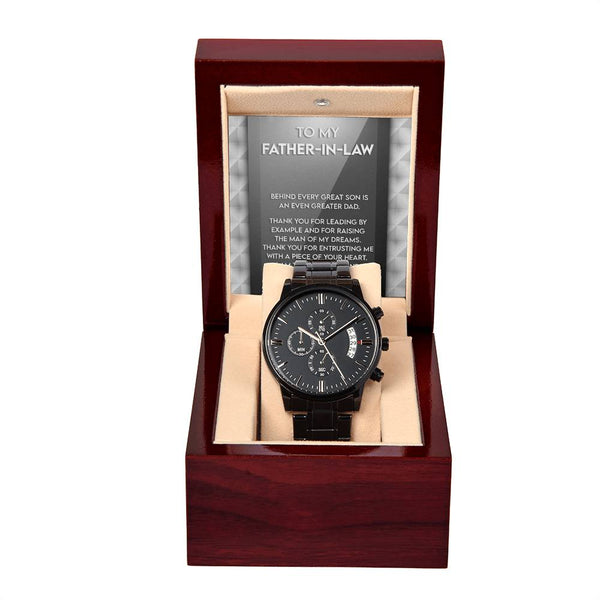 Father-in-Law-Of Your Heart-Metal Chronograph Watch Stylish Chronograph Watch | Perfect Father's Day Gift