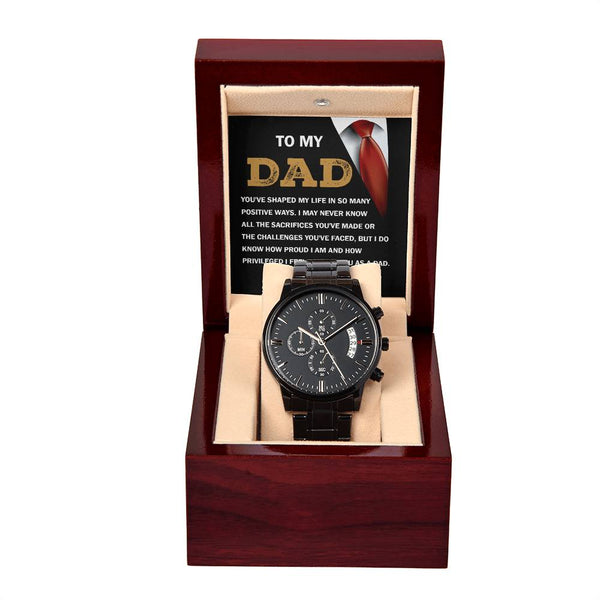 Dad-Shaped My Life-Metal Chronograph Watch Stylish Chronograph Watch | Perfect Father's Day Gift