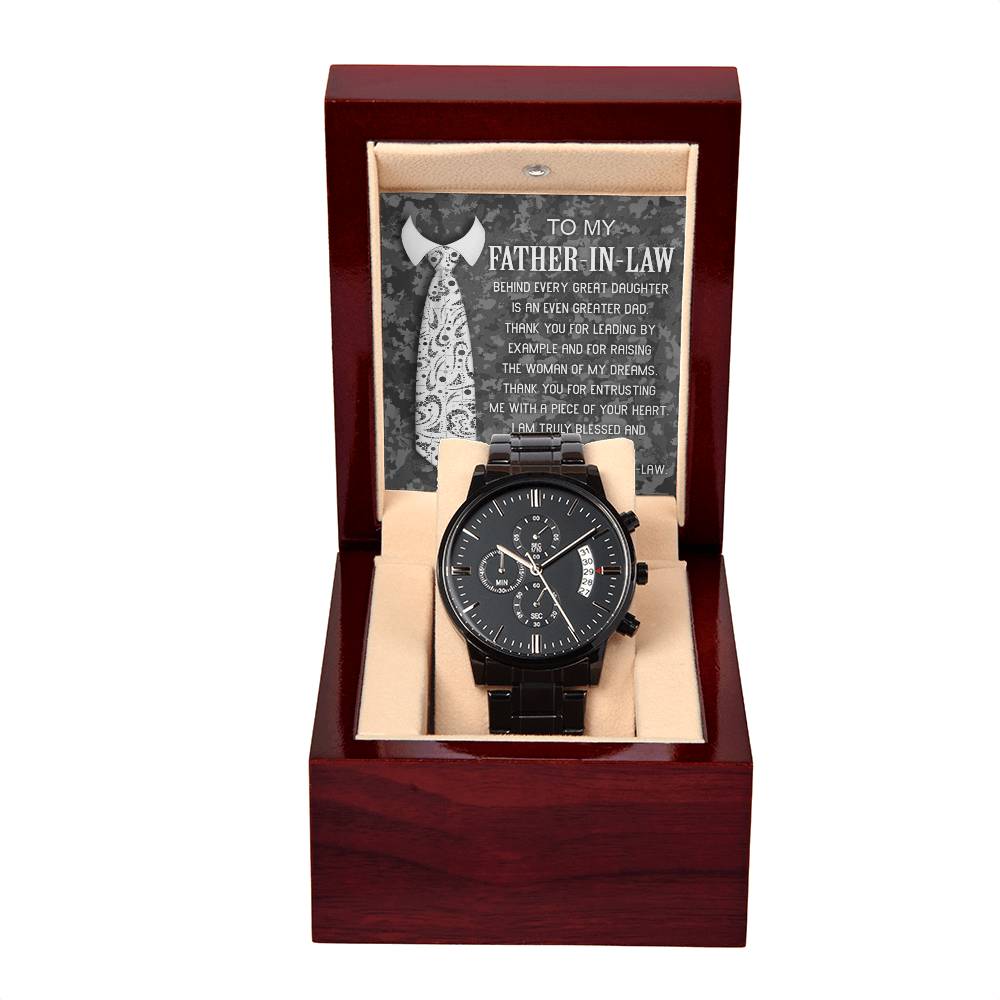 Father-In-Law-Truly Blessed-Metal Chronograph Watch | Perfect Father's Day Gift