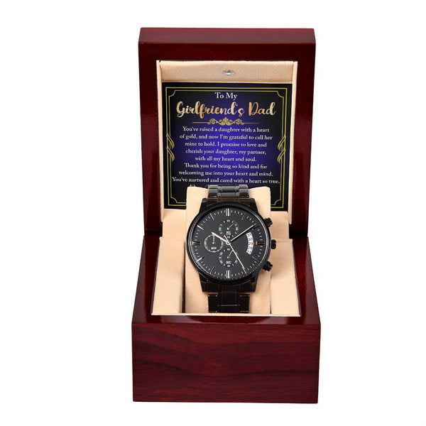 Girlfriend's Dad-Heart Of Gold-Metal Chronograph Watch | Perfect Father's Day Gift