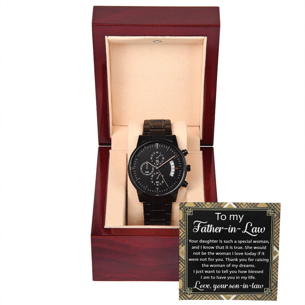 Father-In-Law-For You-Metal Chronograph Watch | Perfect Father's Day Gift