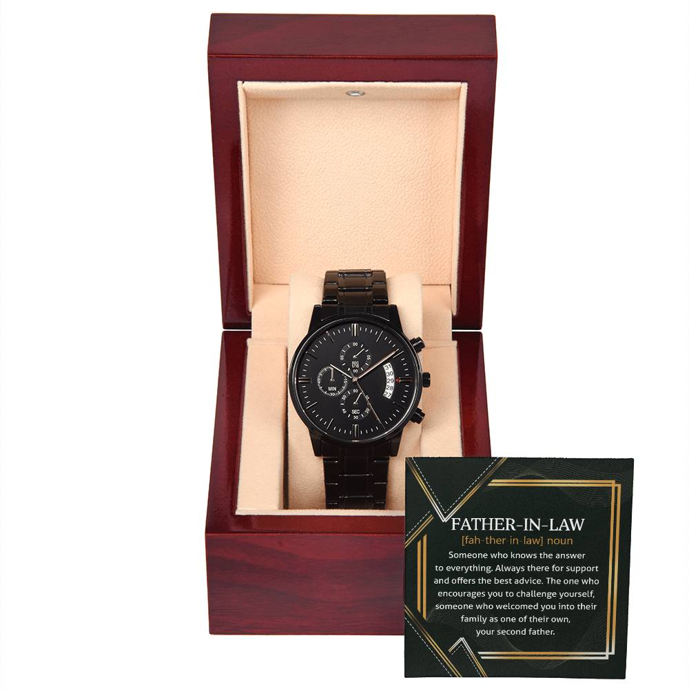 Father-in-Law-Challenge Yourself-Metal Chronograph Watch | Perfect Father's Day Gift
