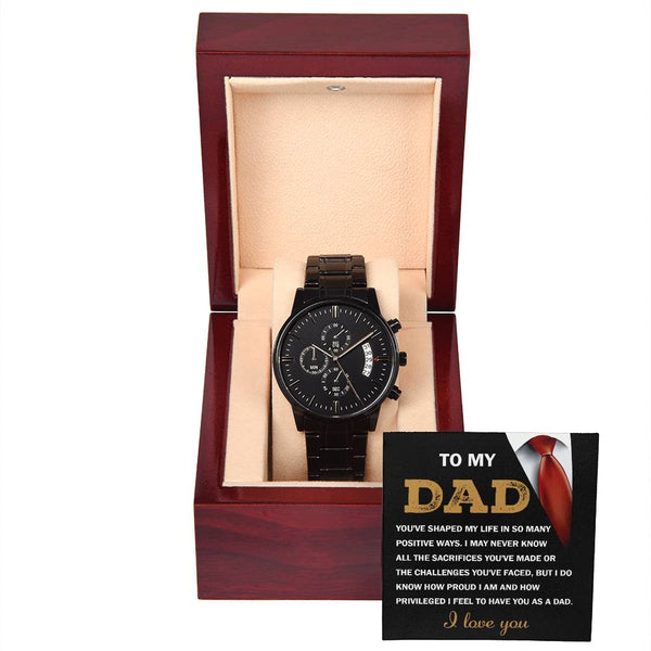 Dad-Shaped My Life-Metal Chronograph Watch Stylish Chronograph Watch | Perfect Father's Day Gift