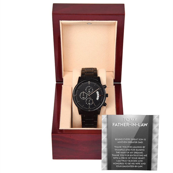 Father-in-Law-Of Your Heart-Metal Chronograph Watch Stylish Chronograph Watch | Perfect Father's Day Gift