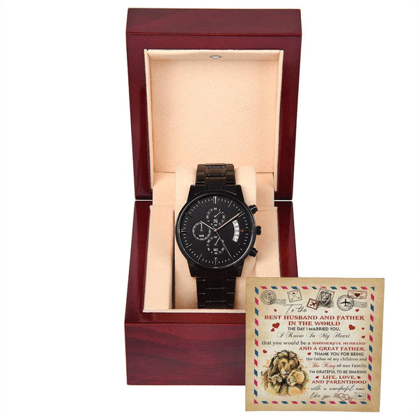 Husband-Great Father-Metal Chronograph Watch | Perfect Father's Day Gift