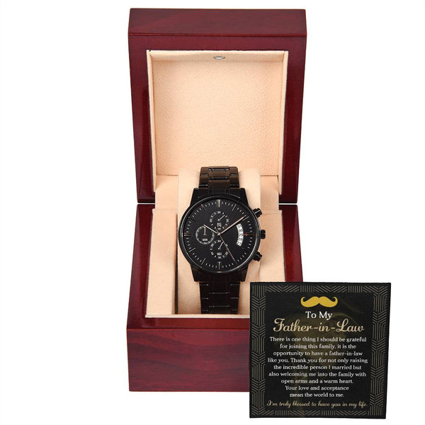 Father-in-Law-Truly Blessed 2-Metal Chronograph Watch | Perfect Father's Day Gift