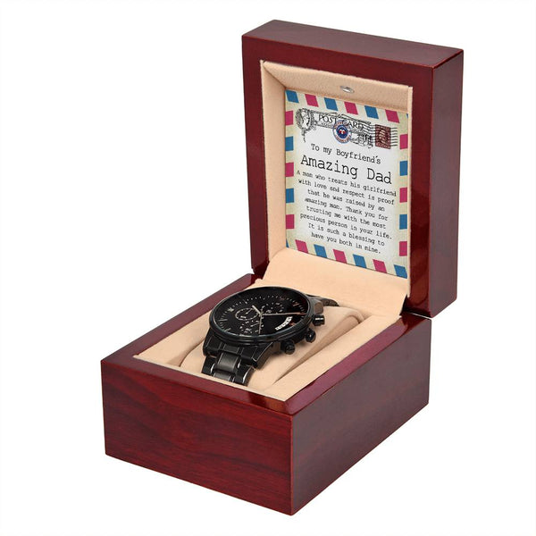 Boyfriend's Dad-An Amazing Man-Stylish Chronograph Watch | Perfect Father's Day Gift