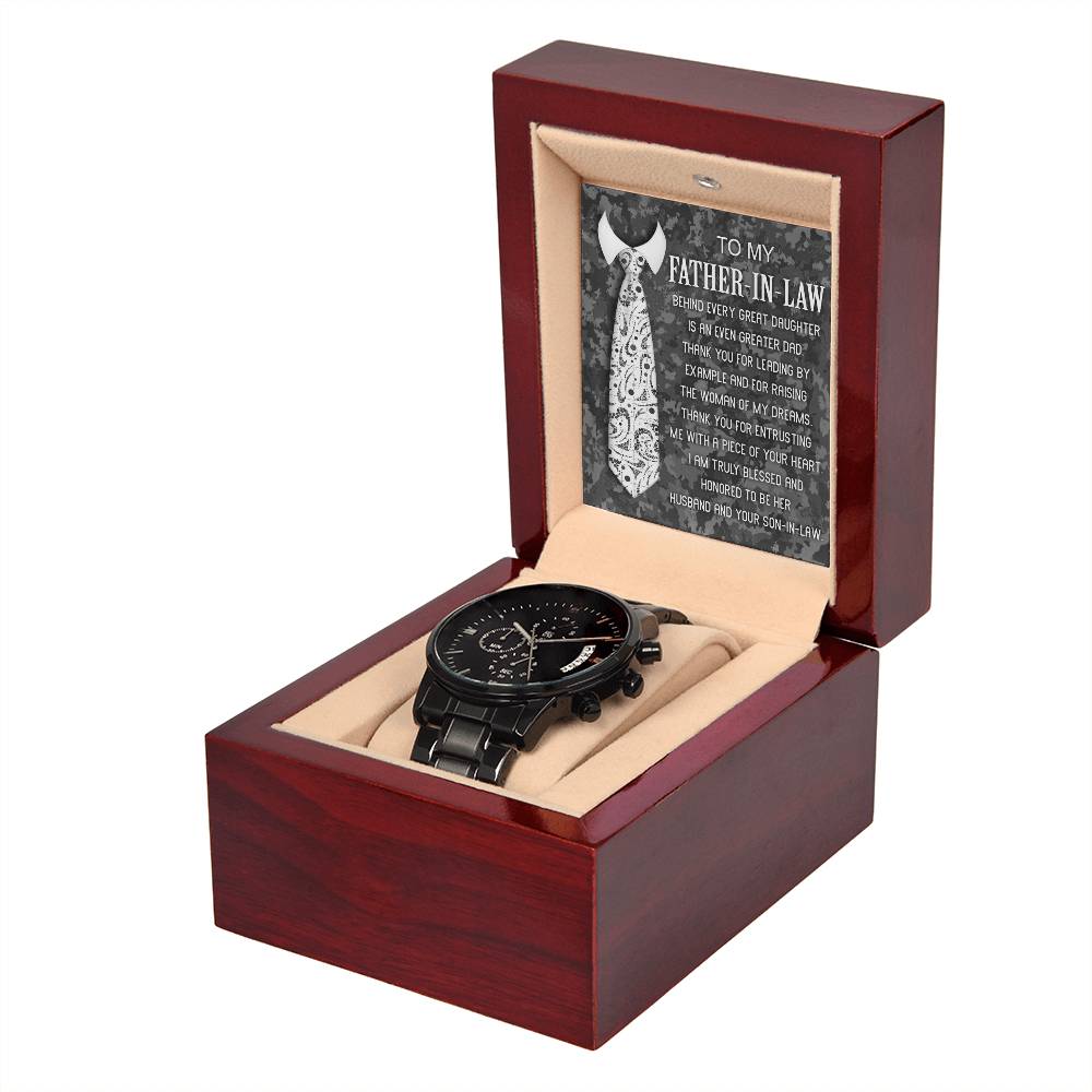 Father-In-Law-Truly Blessed-Metal Chronograph Watch | Perfect Father's Day Gift