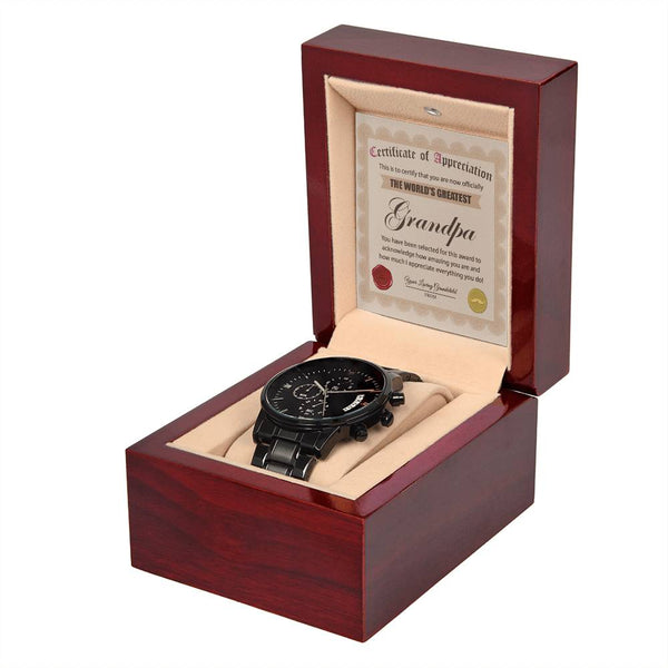 Grandpa-Everything You Do-Metal Chronograph Watch | Perfect Father's Day Gift