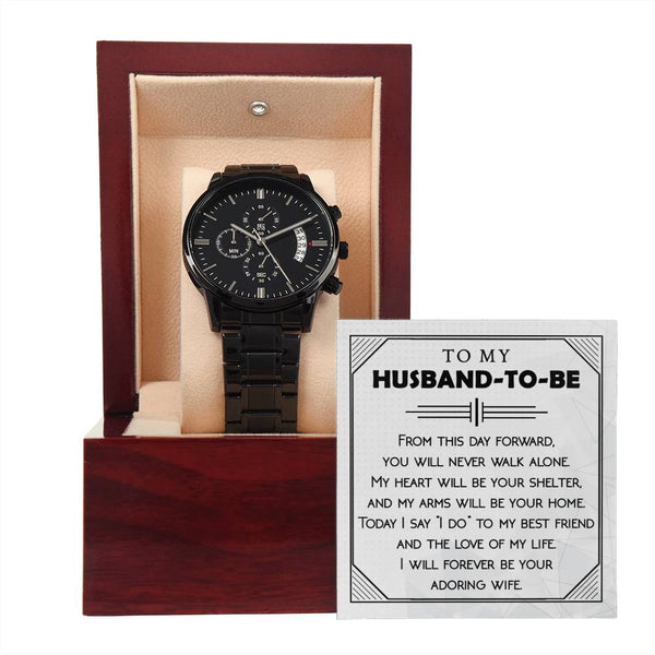 To My Husband and bestfriend: Black Chronograph Watch - A Timeless Expression of Love and Style