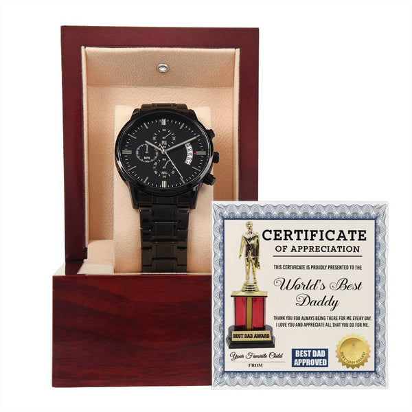 Dad-World_s Best Daddy-Metal Chronograph Watch Stylish Chronograph Watch | Perfect Father's Day Gift