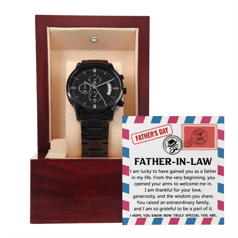 Father-in-law-As A Father-Metal Chronograph Watch | Perfect Father's Day Gift