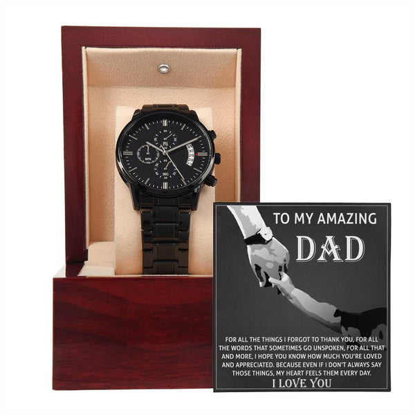 Dad-To Thank You-Metal Chronograph Watch Stylish Chronograph Watch | Perfect Father's Day Gift