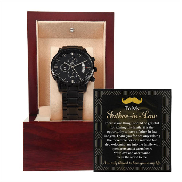 Father-in-Law-Truly Blessed 2-Metal Chronograph Watch | Perfect Father's Day Gift