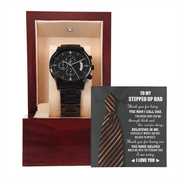 Step Dad-Into The Person-Metal Chronograph Watch Stylish Chronograph Watch | Perfect Father's Day Gift