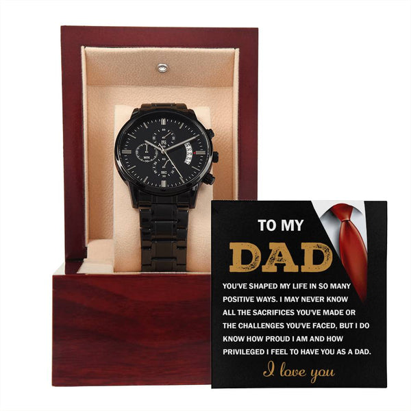 Dad-Shaped My Life-Metal Chronograph Watch Stylish Chronograph Watch | Perfect Father's Day Gift