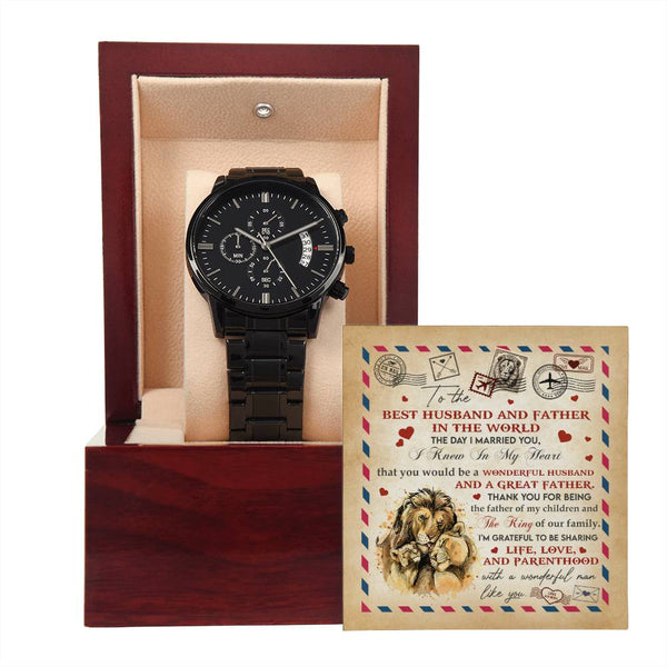 Husband-Great Father-Metal Chronograph Watch | Perfect Father's Day Gift