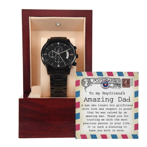 Boyfriend's Dad-An Amazing Man-Stylish Chronograph Watch | Perfect Father's Day Gift