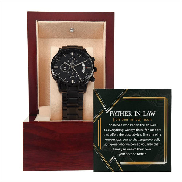 Father-in-Law-Challenge Yourself-Metal Chronograph Watch | Perfect Father's Day Gift