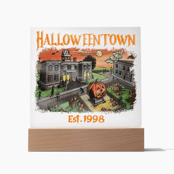 HalloweenTown Plaque - Spooky Decor for Halloween Enthusiasts