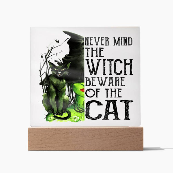 Beware the Cat - Halloween Plaque for Spooky Decor