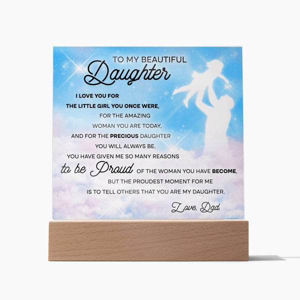 Cherish Memories with Our Beautiful Daughter Acrylic Plaque - Perfect Gift