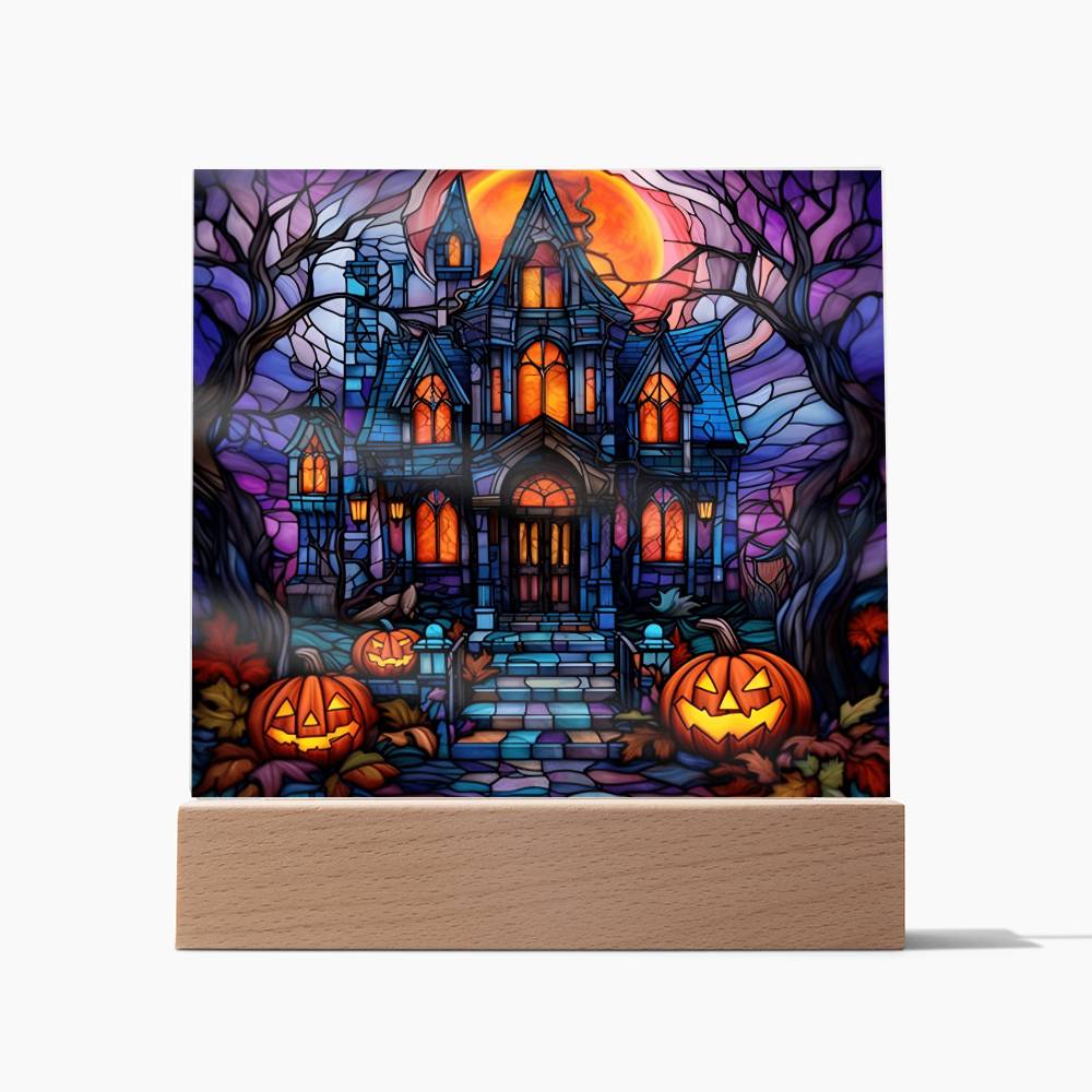 Halloween House of stained glass - Acrylic Plaque