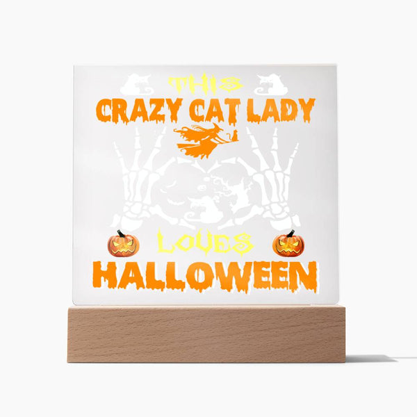 Cozy Cat Woman - Halloween Plaque for a Purrfectly Spooky Night