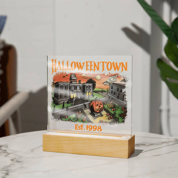 HalloweenTown Plaque - Spooky Decor for Halloween Enthusiasts