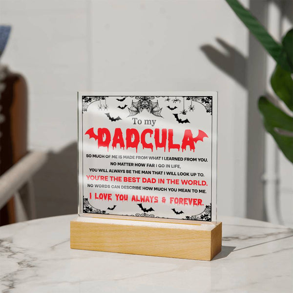 Dracula Best Dad Plaque - Fangtastic Halloween Gift