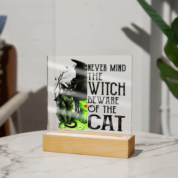 Beware the Cat - Halloween Plaque for Spooky Decor