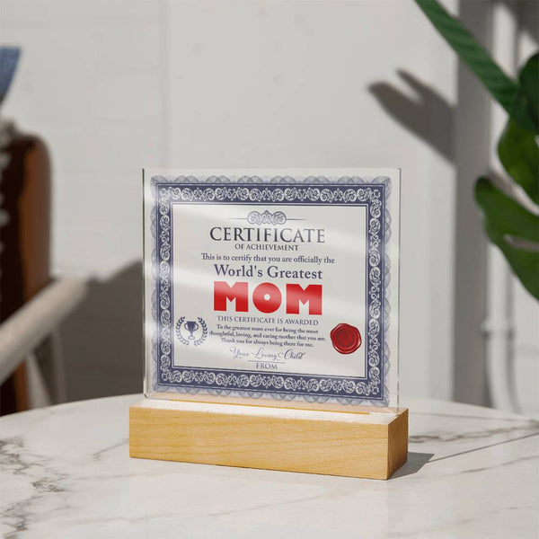 Mom-World_s Greatest Mom-Acrylic Acrylic Square Plaque