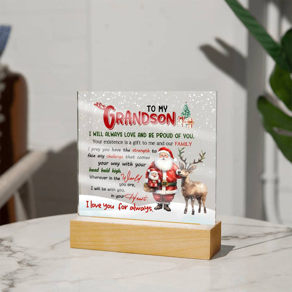 Grandson-Be With You-Acrylic Acrylic Square Plaque