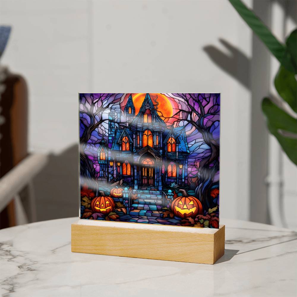 Halloween House of stained glass - Acrylic Plaque