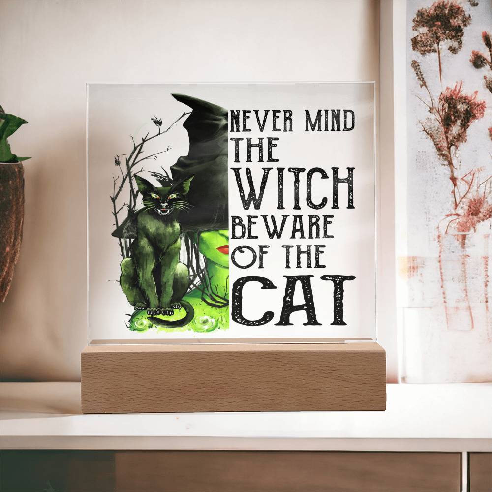Beware the Cat - Halloween Plaque for Spooky Decor