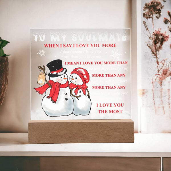 Soulmate-Love You More-Acrylic Square Plaque