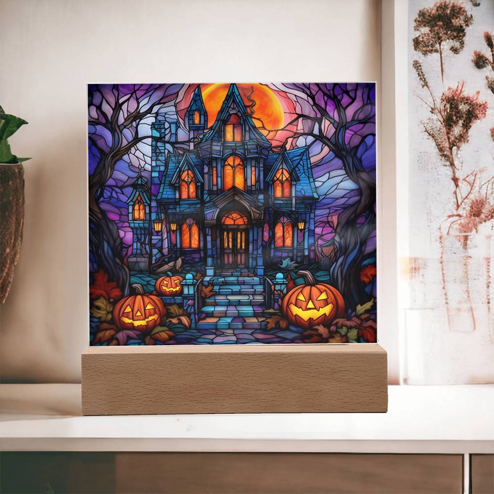 Halloween House of stained glass - Acrylic Plaque