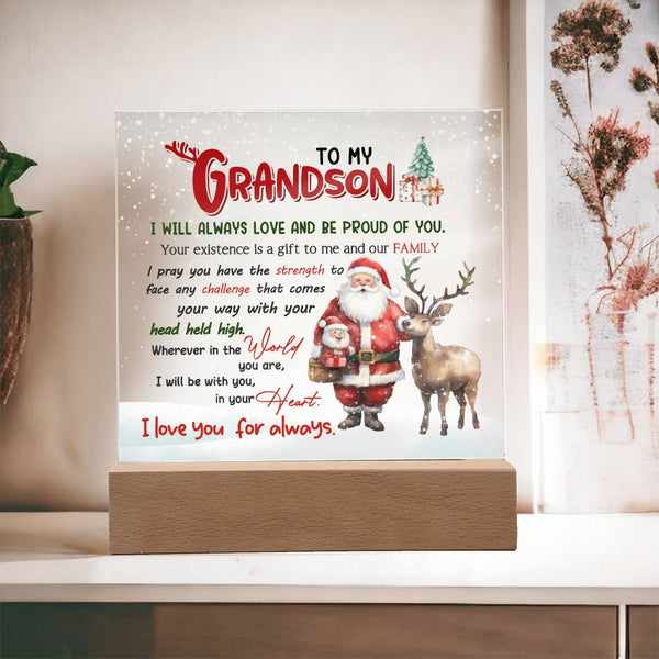 Grandson-Be With You-Acrylic Acrylic Square Plaque