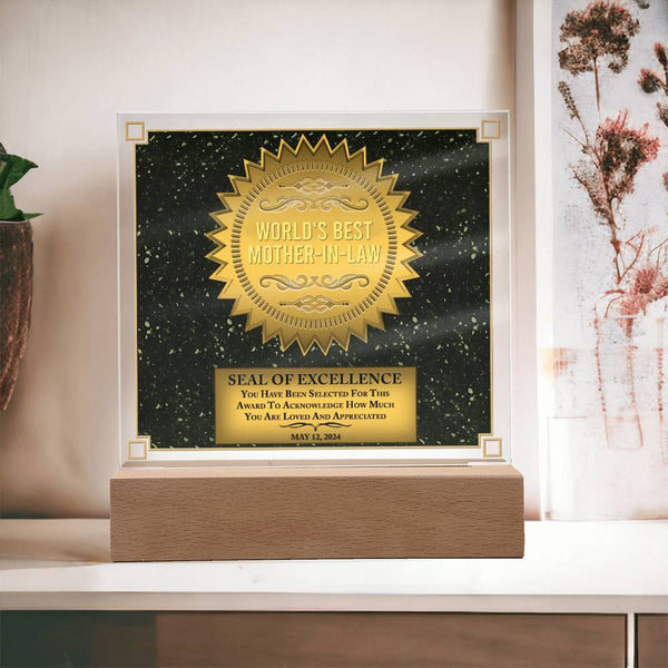 Mother-In-Law-Seal Of Excellence-Acrylic Acrylic Square Plaque