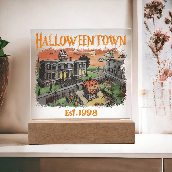 HalloweenTown Plaque - Spooky Decor for Halloween Enthusiasts