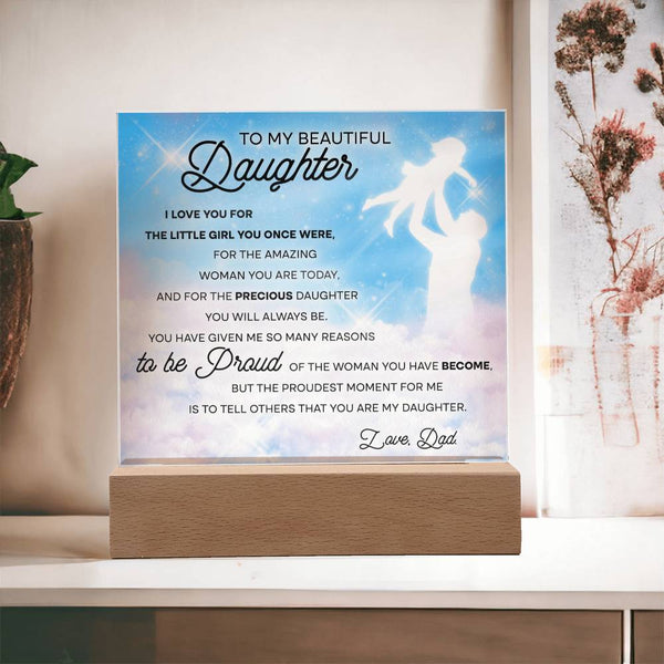 Cherish Memories with Our Beautiful Daughter Acrylic Plaque - Perfect Gift