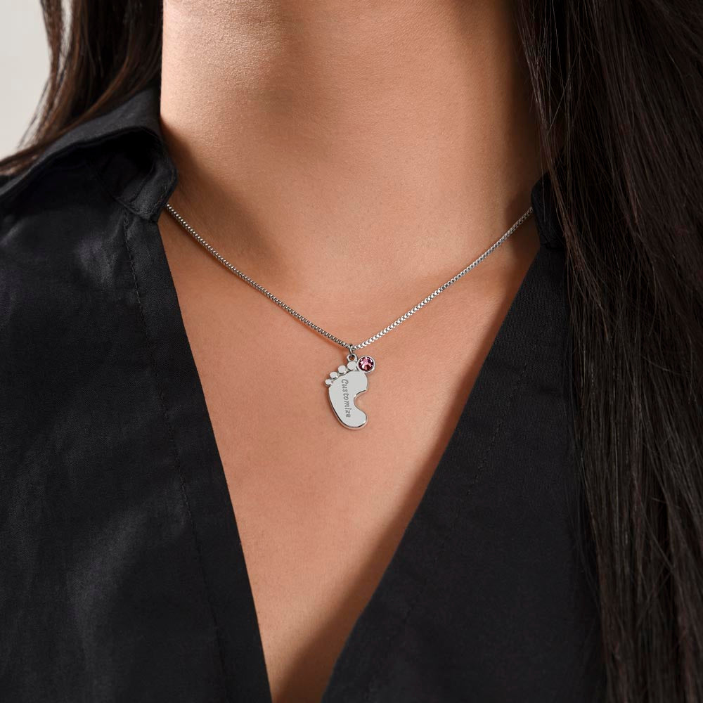 To my beautiful Mom - baby foot necklace