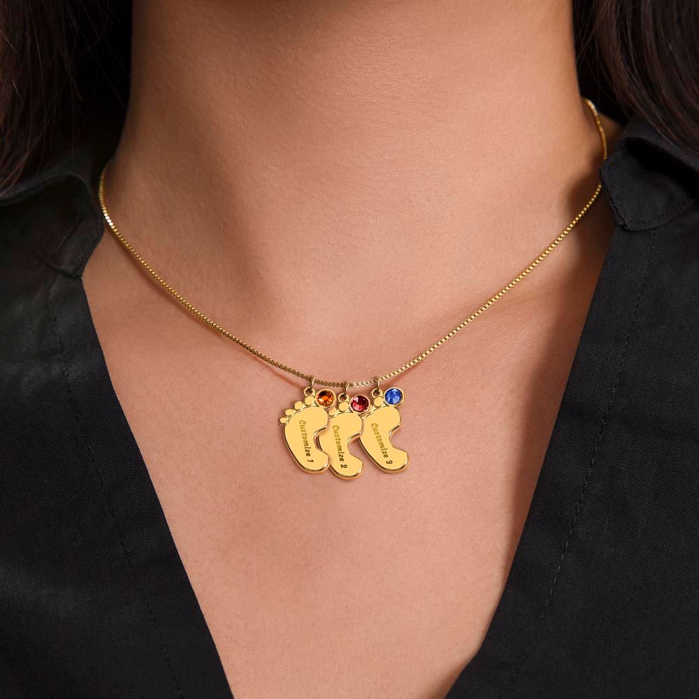 To my beautiful Mom - baby foot necklace