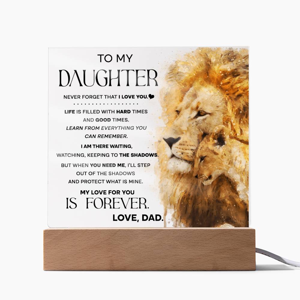 To my Daughter-Shadows-Acrylic Acrylic Square Plaque