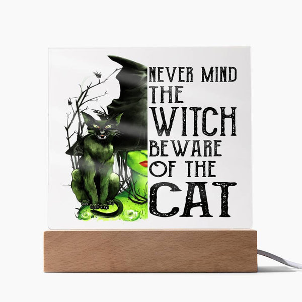 Beware the Cat - Halloween Plaque for Spooky Decor